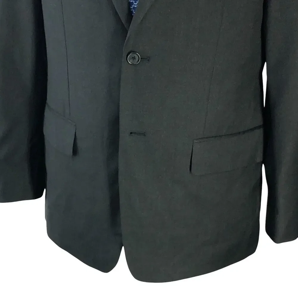 John W Nordstrom Mens Size 42S Sport Coat Suit Jacket 2 Button Charcoal Gray